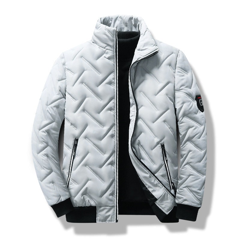 Thermal Jacket for Men, Quilted Stand Collar Winter Jacket 4