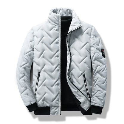 Thermal Jacket for Men, Quilted Stand Collar Winter Jacket 4