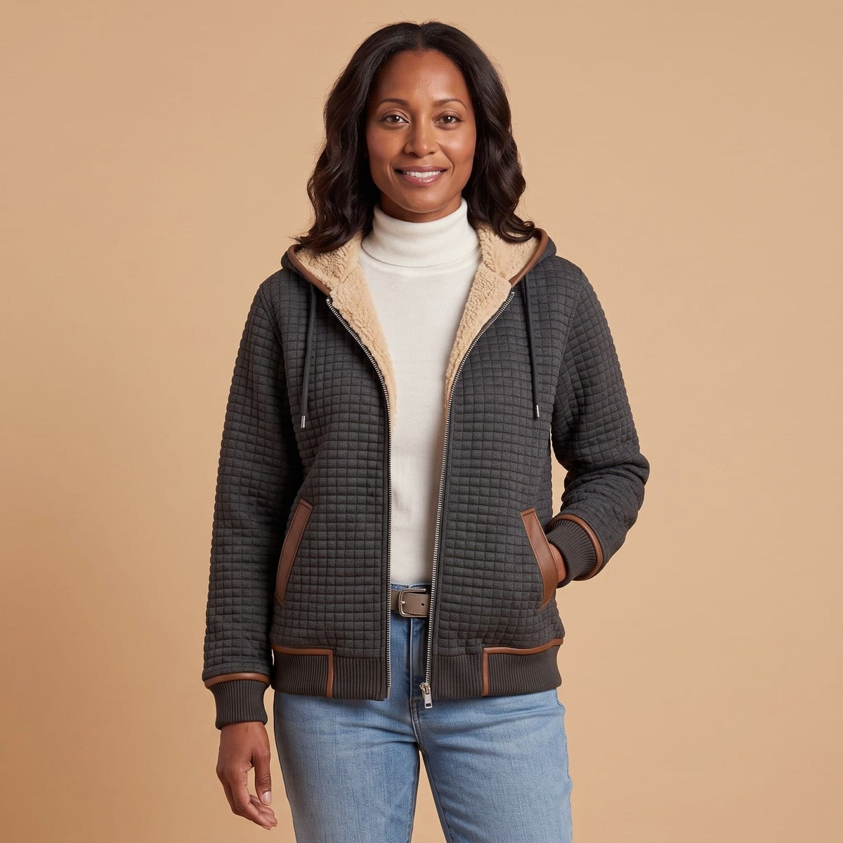 Thermal Jacket with Sherpa Lining, Quilted Winter Jacket 1