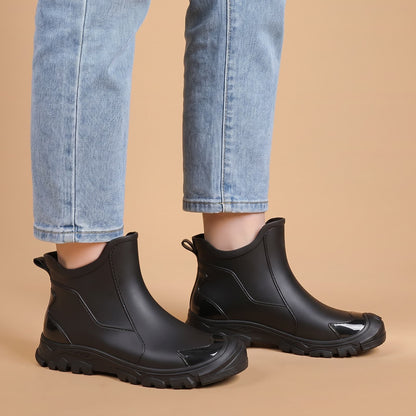 Waterproof Ankle Rain Boots with Anti Slip Sole, Slip On 1