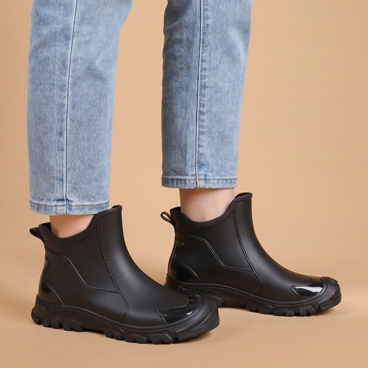 Waterproof Ankle Rain Boots with Anti Slip Sole, Slip On 1