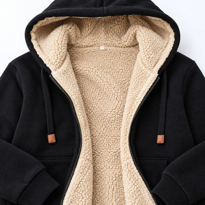 Close-up of the soft sherpa lining inside the hood 4