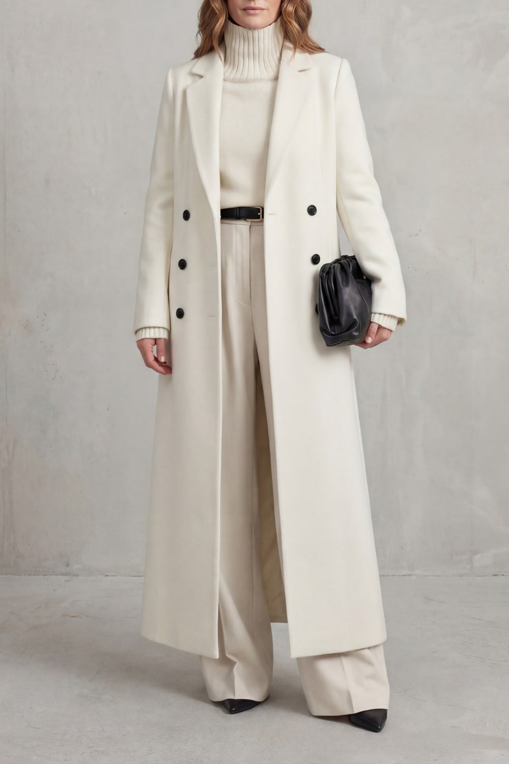 White long tailored double-breasted coat 10