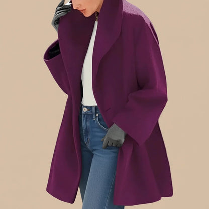 Violet A-line winter coat with wide collar 5