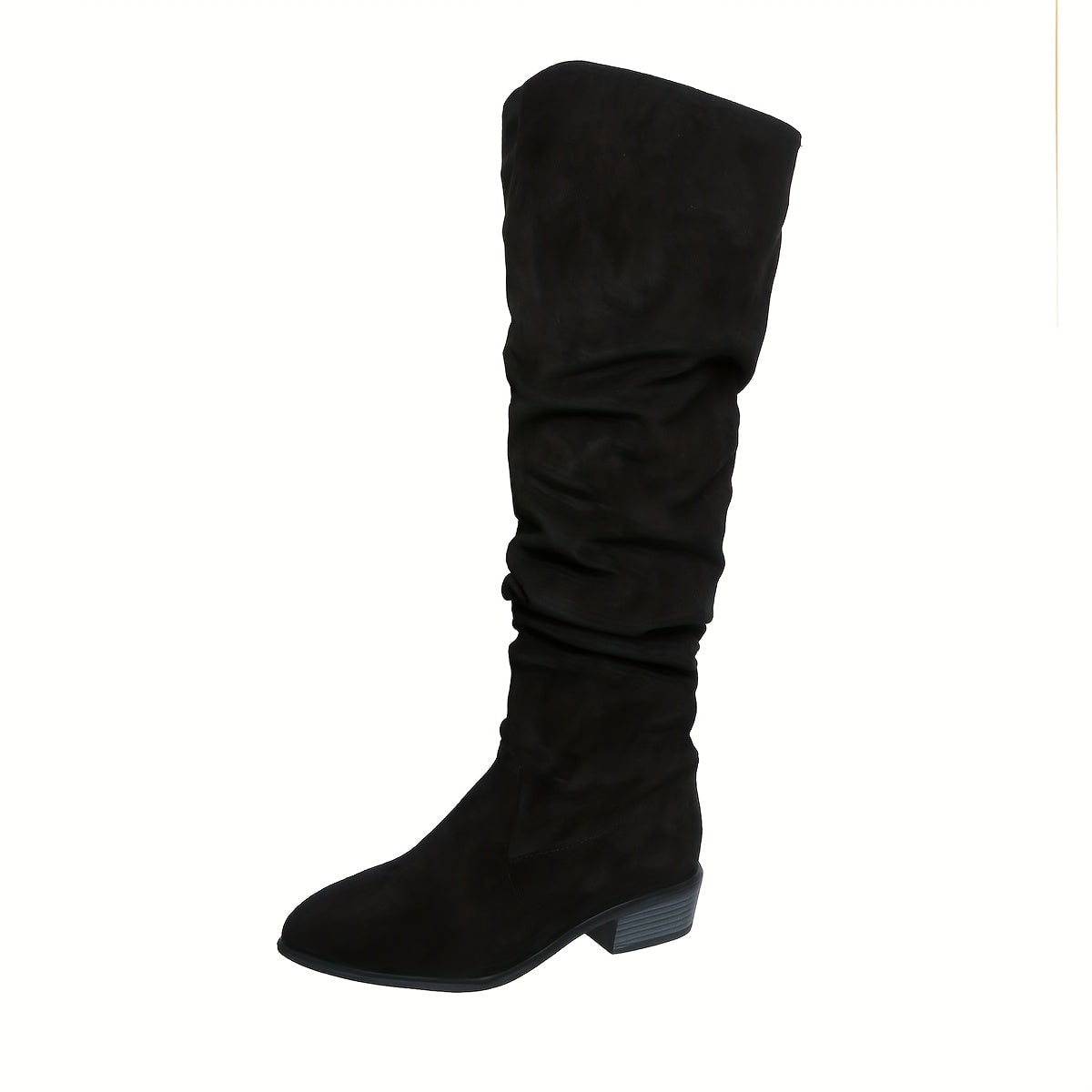 Black over-the-knee boot with block heel 5