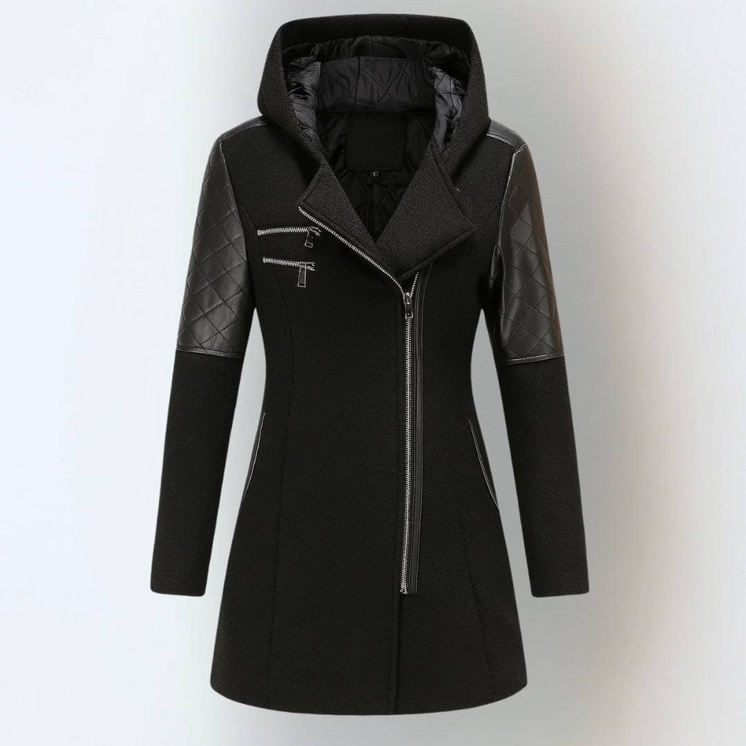 Black winter jacket, front view 10
