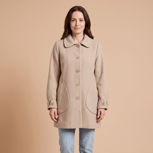 Zorielle Vintage Cardigan Jacket in Apricot - front view
